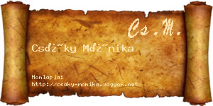 Csáky Mónika névjegykártya